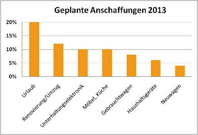 Kredit-Studie: Geplante Anschaffungen 2013