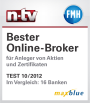 maxblue - Bester Online-Broker nach n-tv und FMH für Aktien und Zertifikate